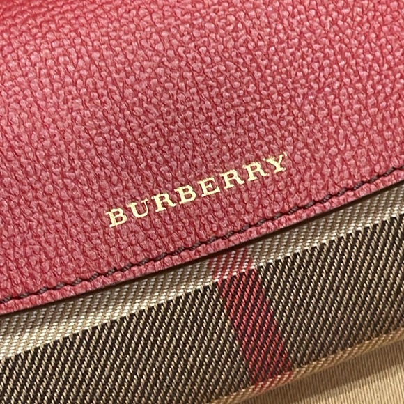 NEW Burberry Red Haymarket Check Continental Flap Wallet - Picture 5 of 9